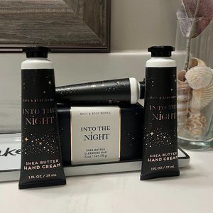Bath & Body Works Bundle INTO THE NIGHT Shea Butter Hand Cream, Cleansing Bar